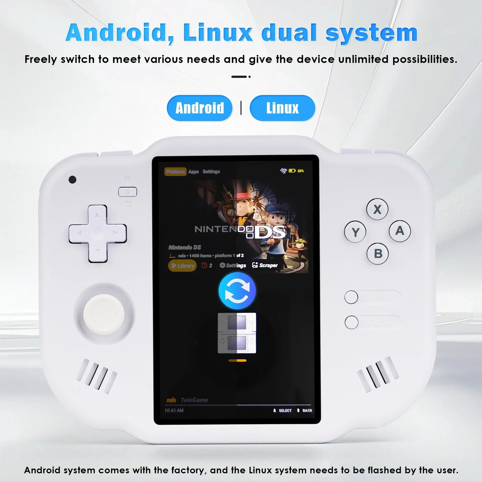 AMPOWN ZERO 40 Video Game Console 4” IPS Multi-touch Screen Android A133P Suppo