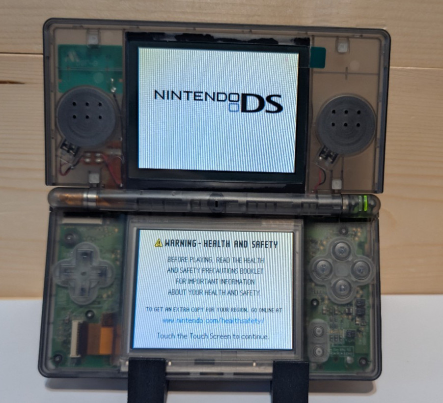 Nintendo DS Lite Clear Black Handheld USG-001 W/Charger *Tested* eXtreamRate