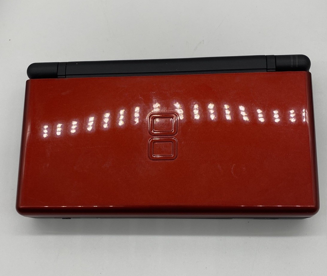 Nintendo DS Lite Bundle Crimson/Black 2 Stylus & Charging Cord, 8 Games 3 Cases