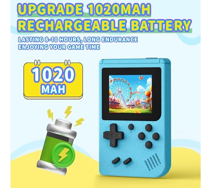 Game Box Retro Handheld Game Console 400 Built-In Games Blue Portable Handheld