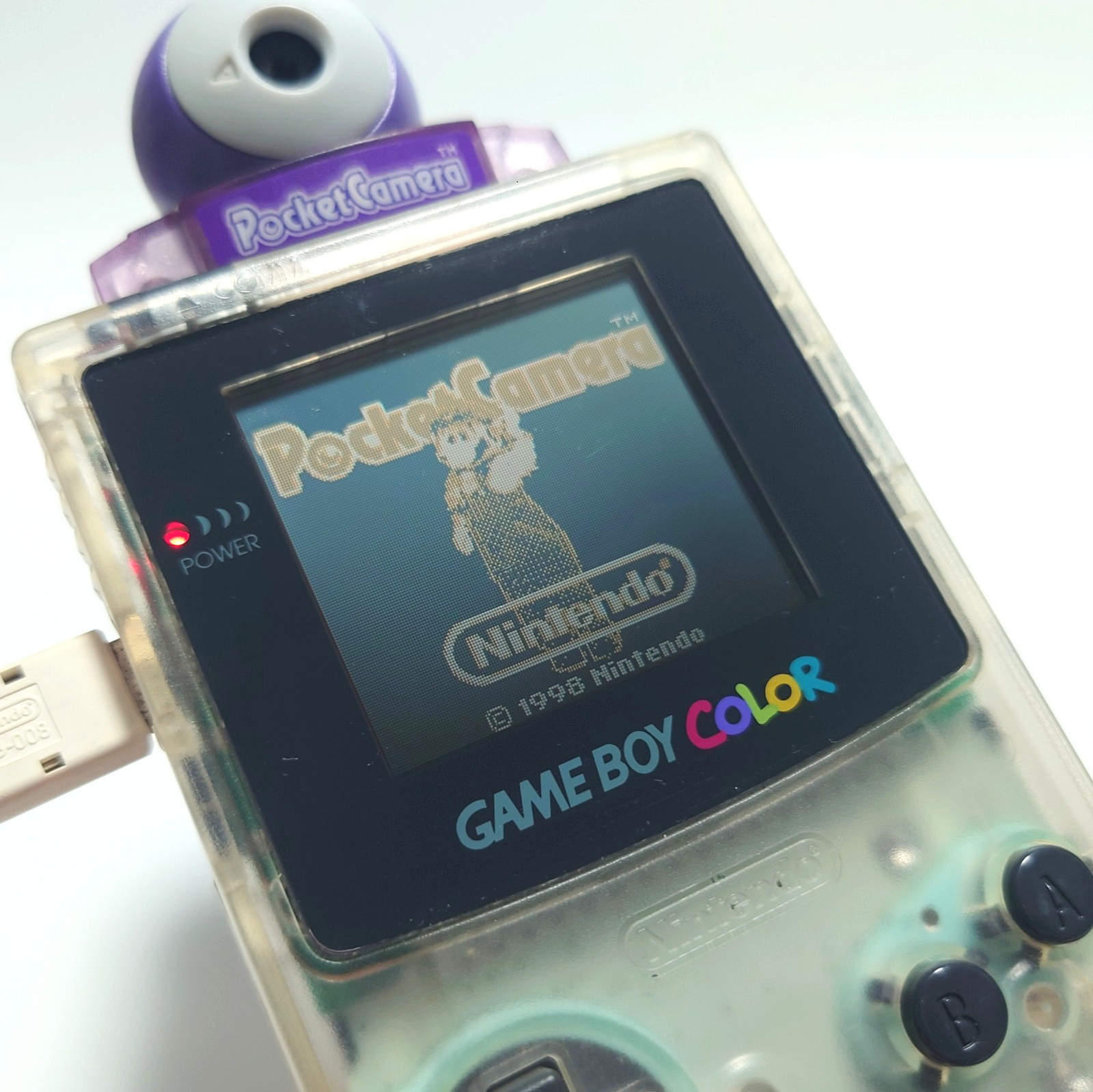 Nintendo Gameboy Color Console Clear Pocket Printer Camera Cable Set w/Box Japan