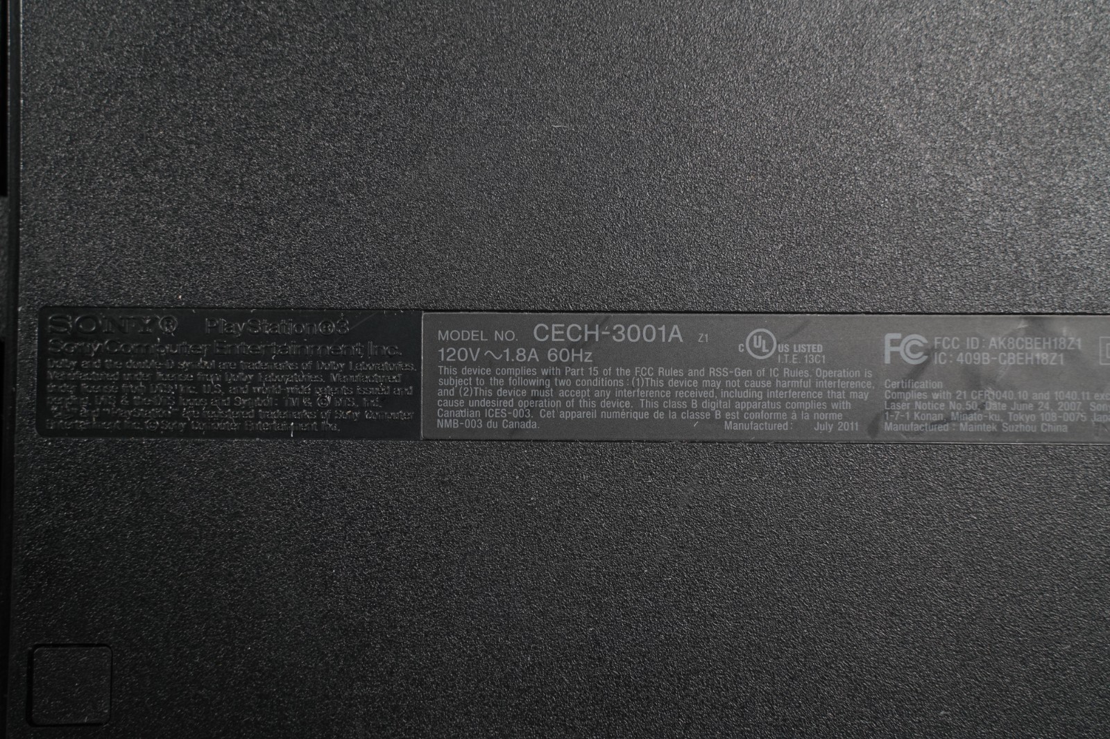 PlayStation 3 Slim CECH-2001A – 250GB – TESTED w/ cables NO CONTROLLER