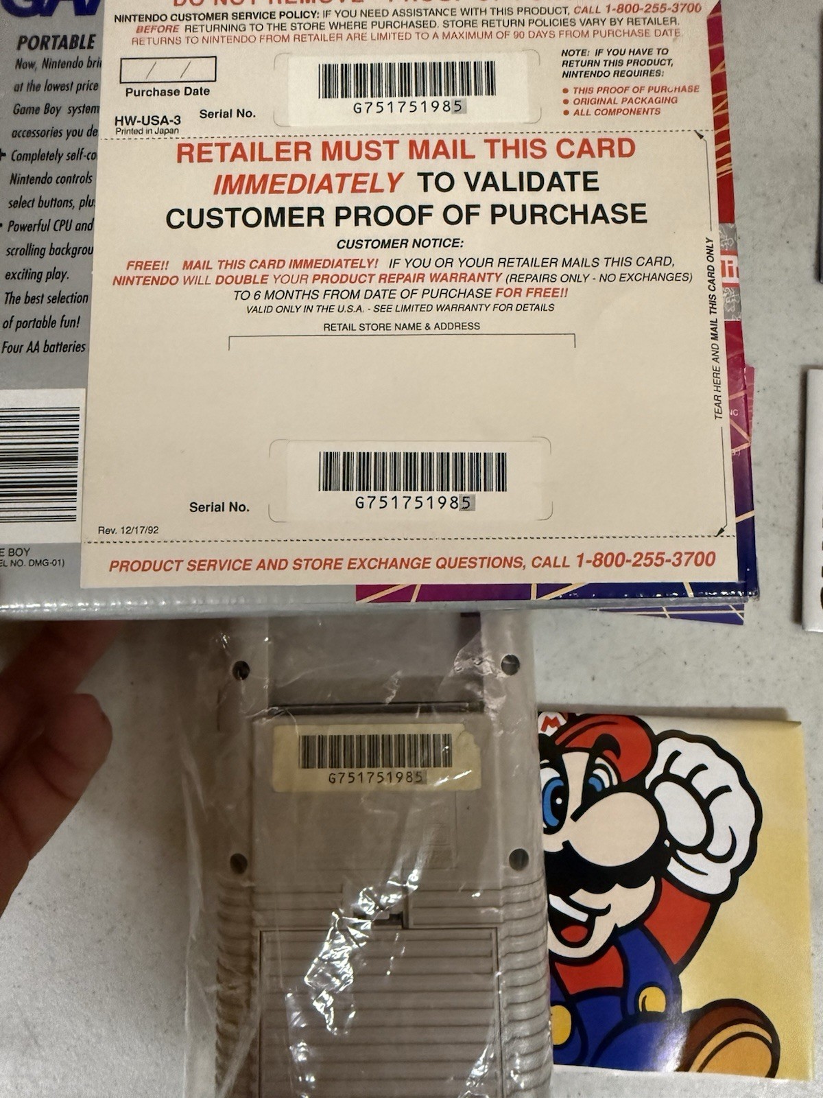 Nintendo Game Boy DMG-01 System Complete CIB Walmart Box Variant Matching Serial