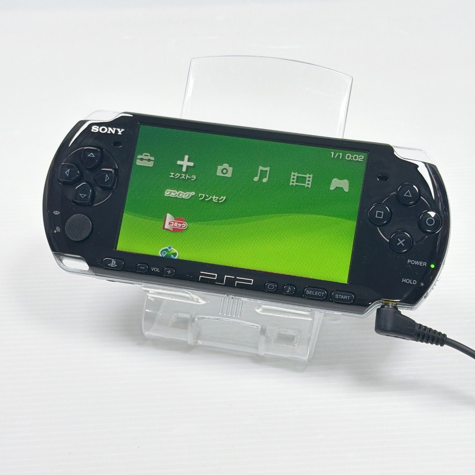PSP-3000 Piano Black Console Memory Stick AC Adapter Tested No Battery Included