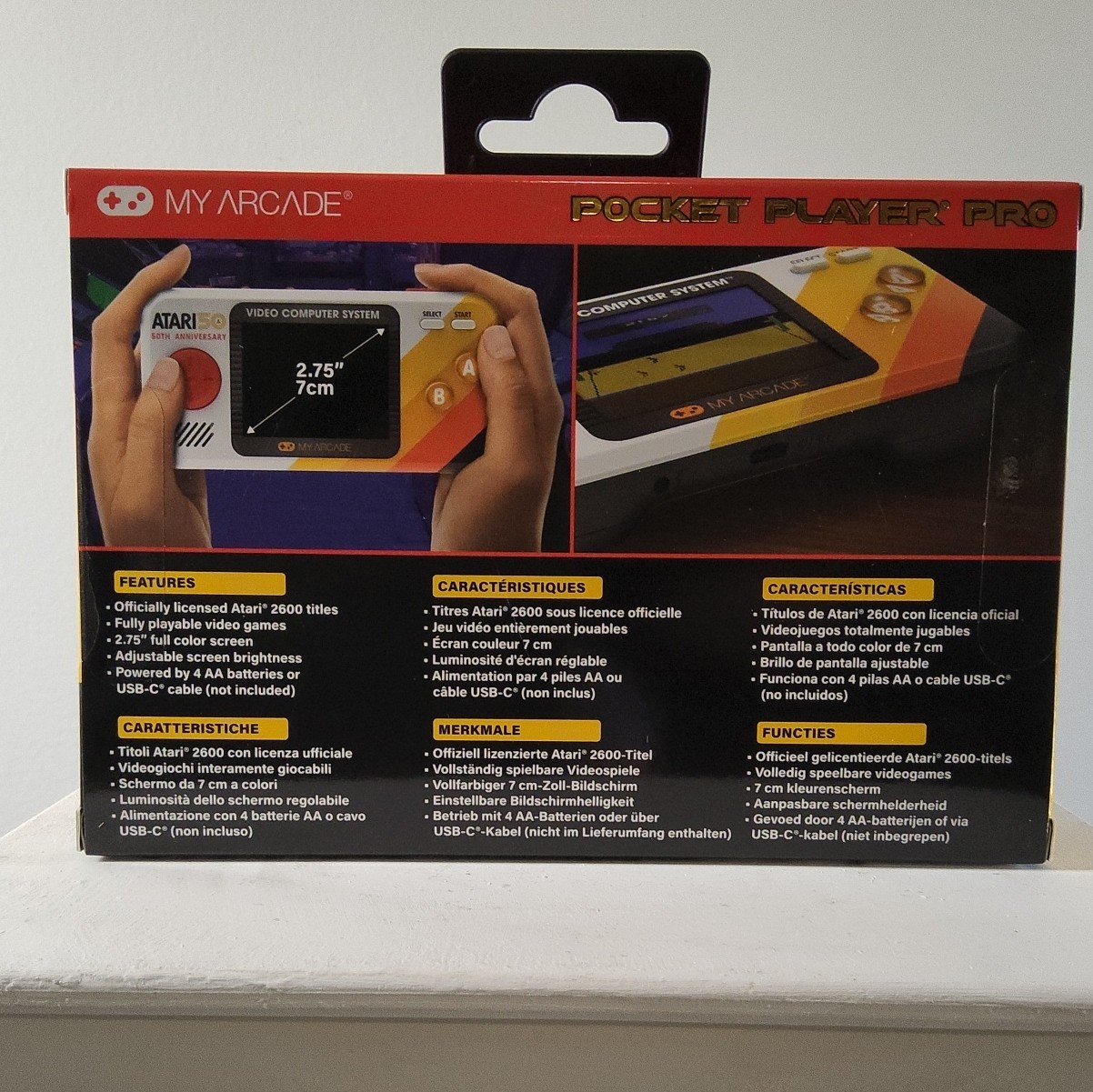 My Arcade Pocket Player Pro Atari 50th Handheld, 100 Built-In Games, USB-C