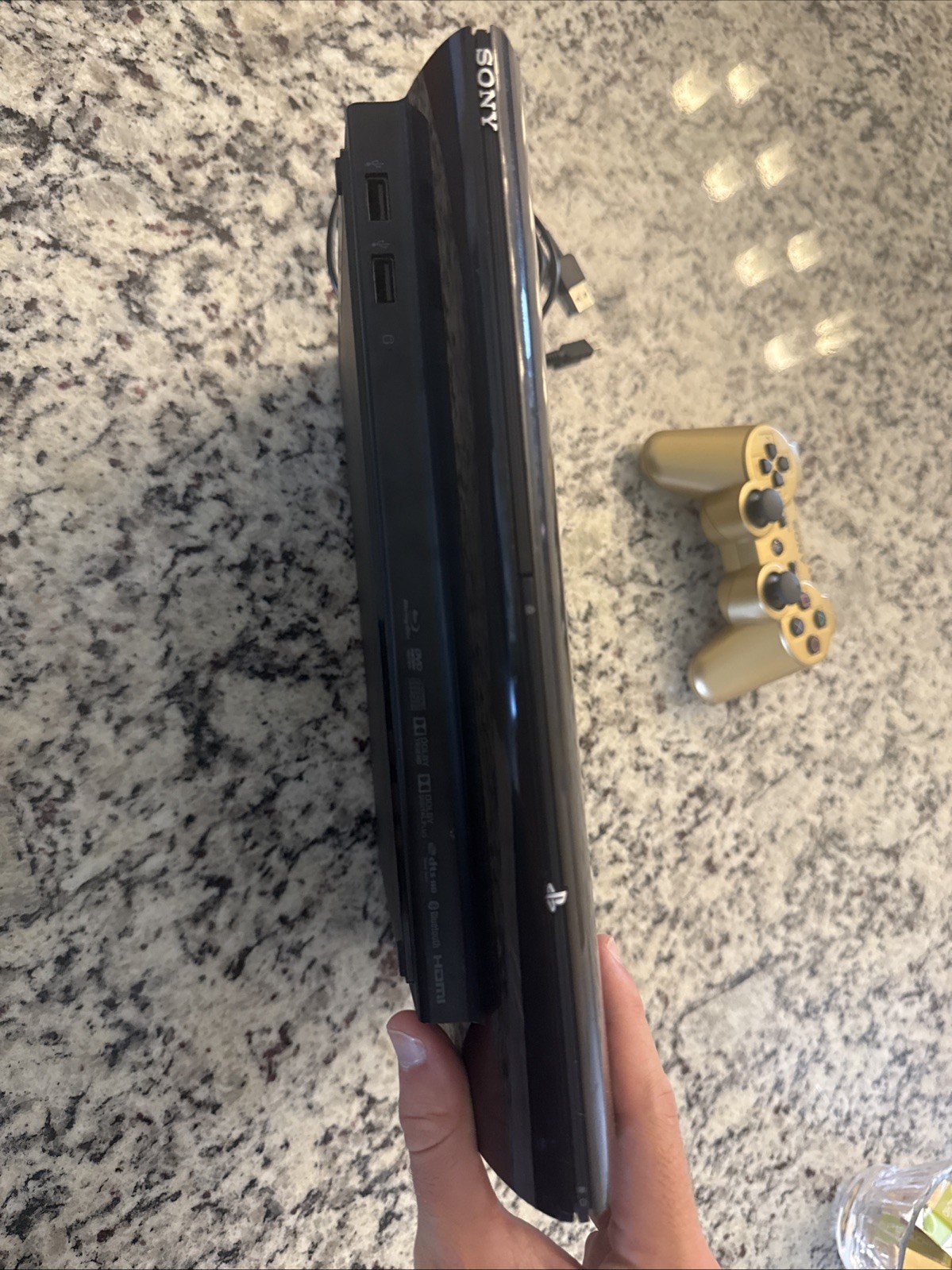 PS3 Super Slim 250gb Used With Controller And Controller Charger- No Power Cord.