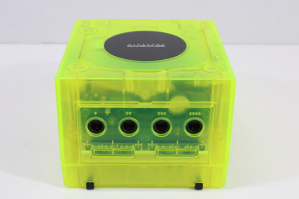 Nintendo Gamecube Clear Transparent Yellow Console & AC AV NTSC-U/C DOL-001 LED
