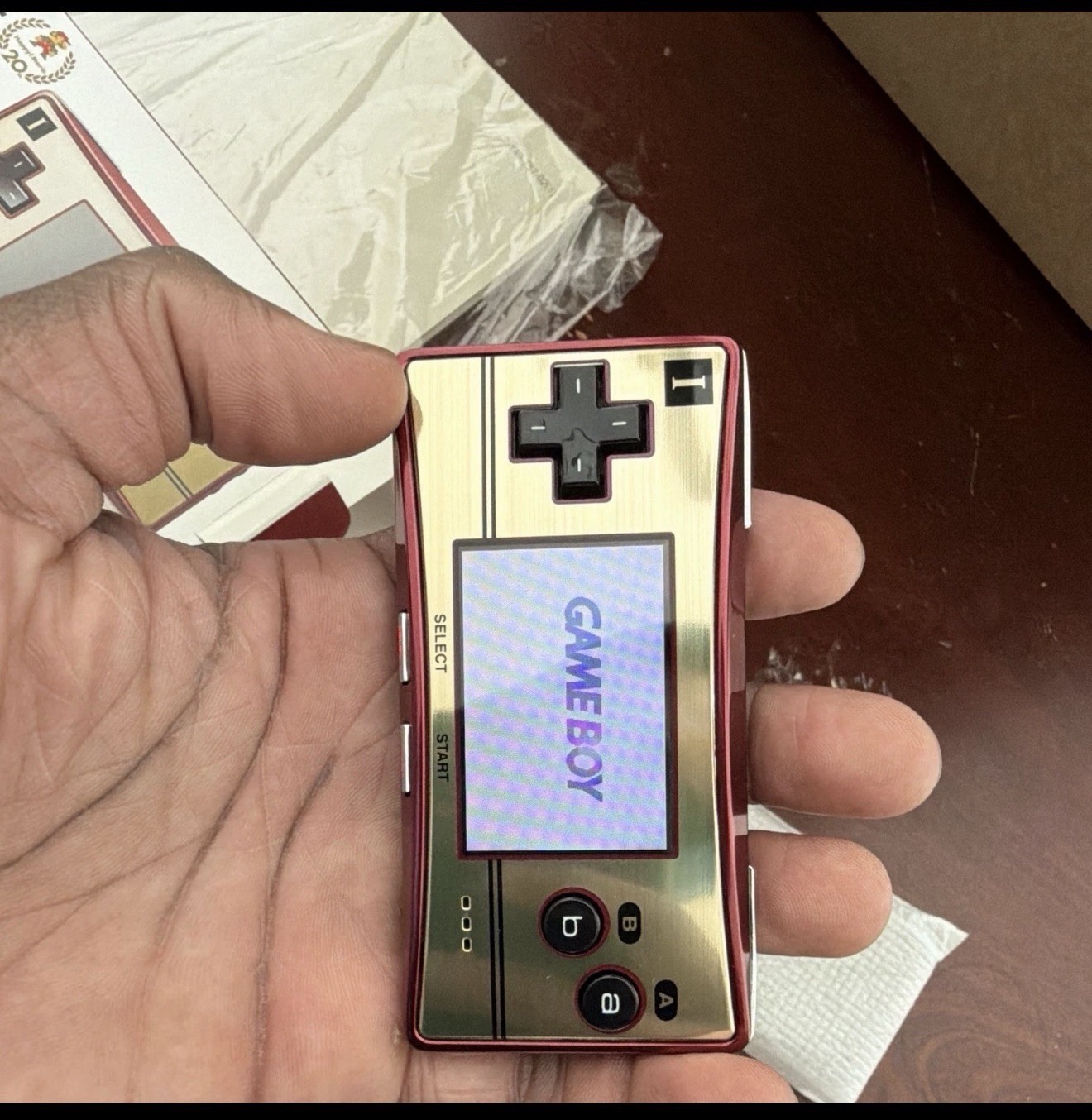 Nintendo Game Boy Micro Famicom Version Red Gold NTSC-J GBA Near Mint