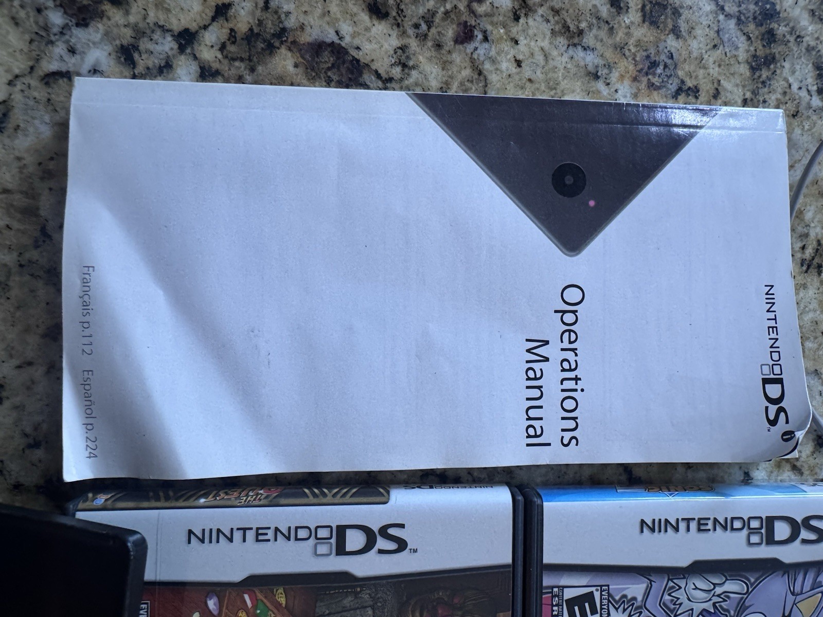 Nintendo DS Black Handheld Console TWL-001 (USA) 2008 Tested W/ 5 Games. Power