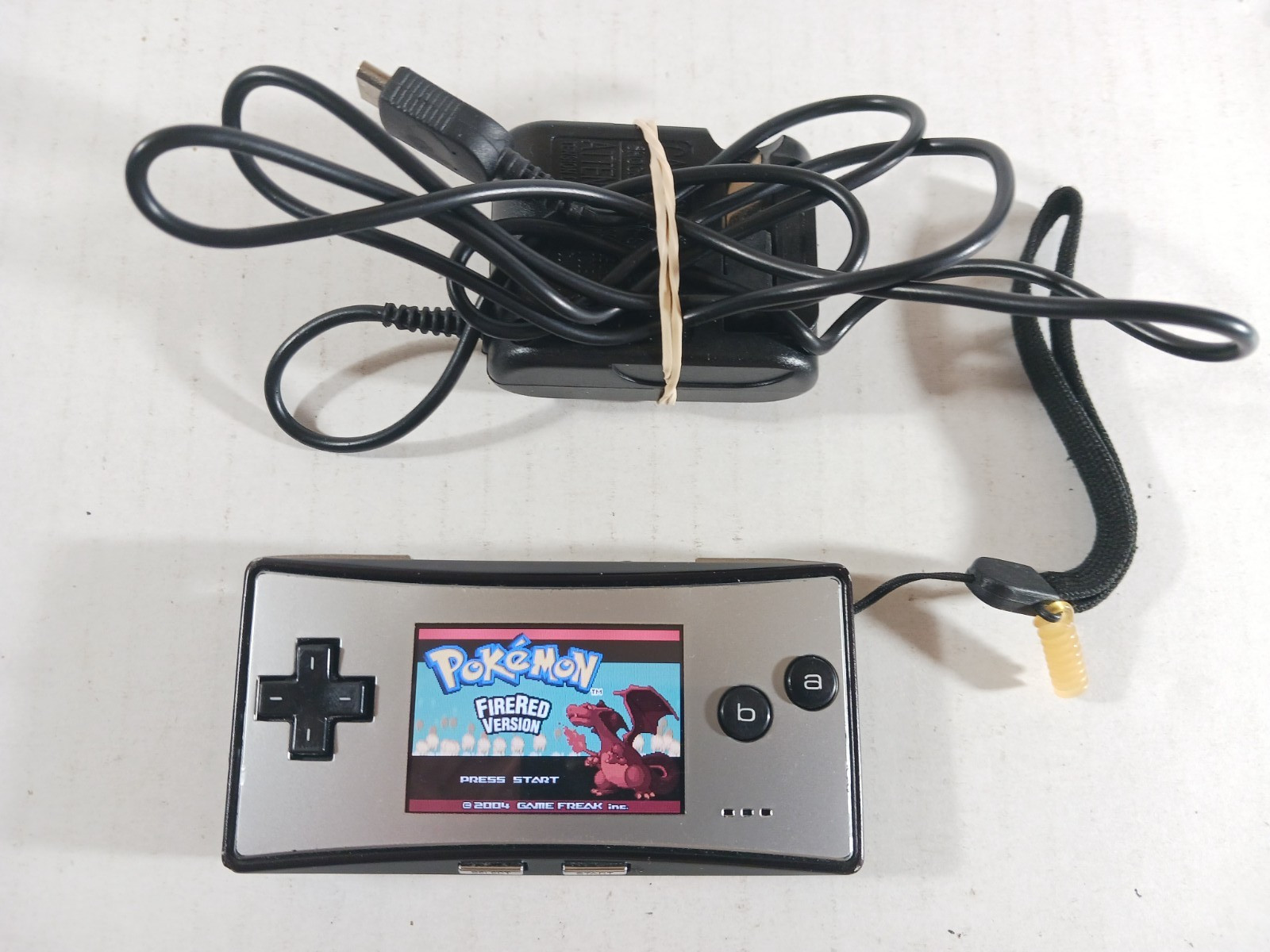 Nintendo Game Boy Micro Silver Console Bundle Charger New Battery Tested Flawed