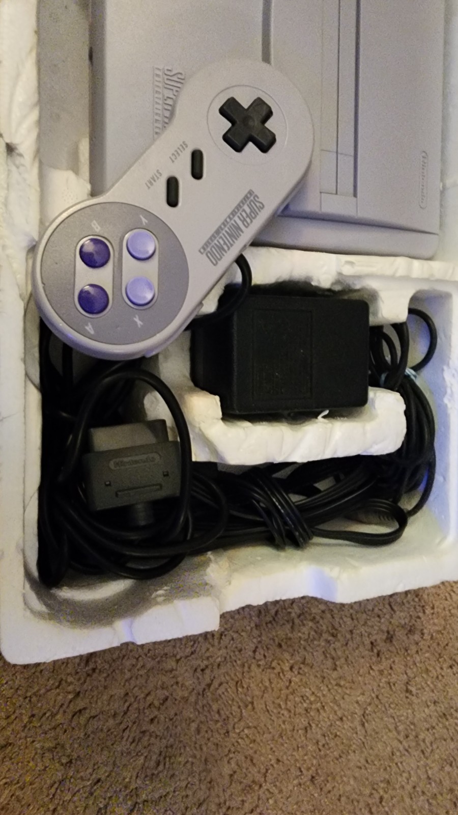 Super Nintendo SNES Mini JR Console Complete In Box SNS-101 Lot-1 Game CIB