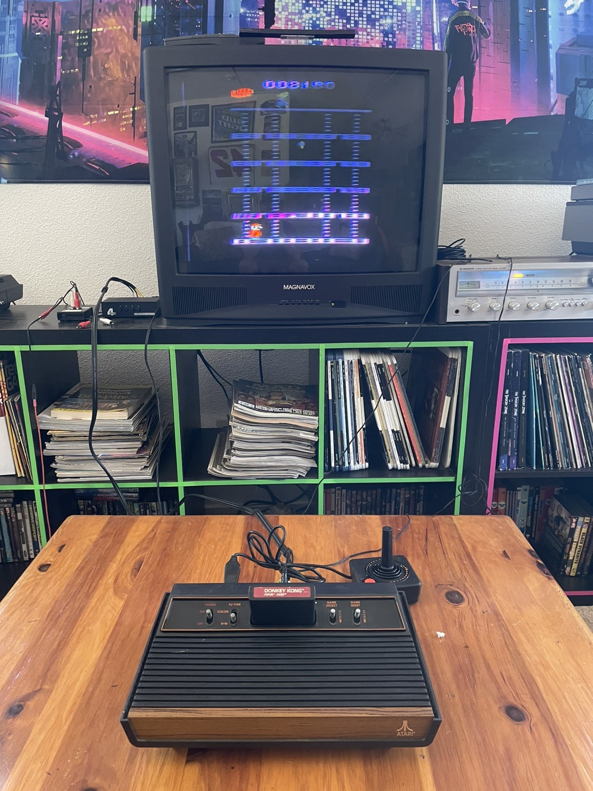 Atari 2600 AV Mod Composite Video, Recapped + Joystick + Donkey Kong
