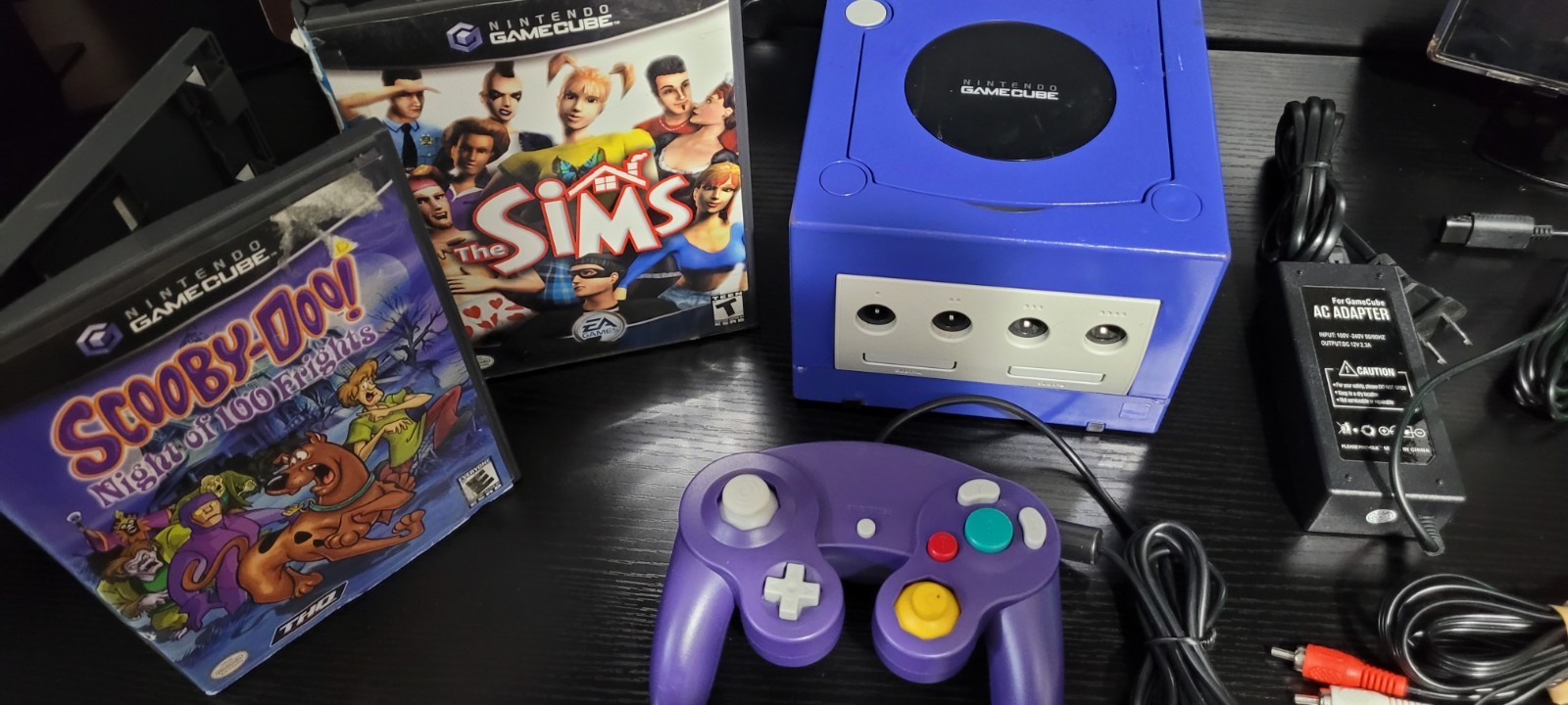 Nintendo GameCube 2001 Indigo Purple DOL-001 Game Console with Games Tested