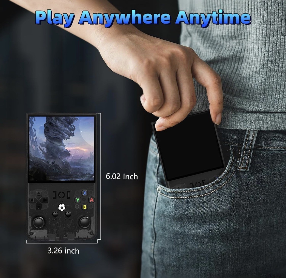 R36TMAX Retro Handheld Game Console, 4.0 Inch IPS HD Screen Retro Gaming