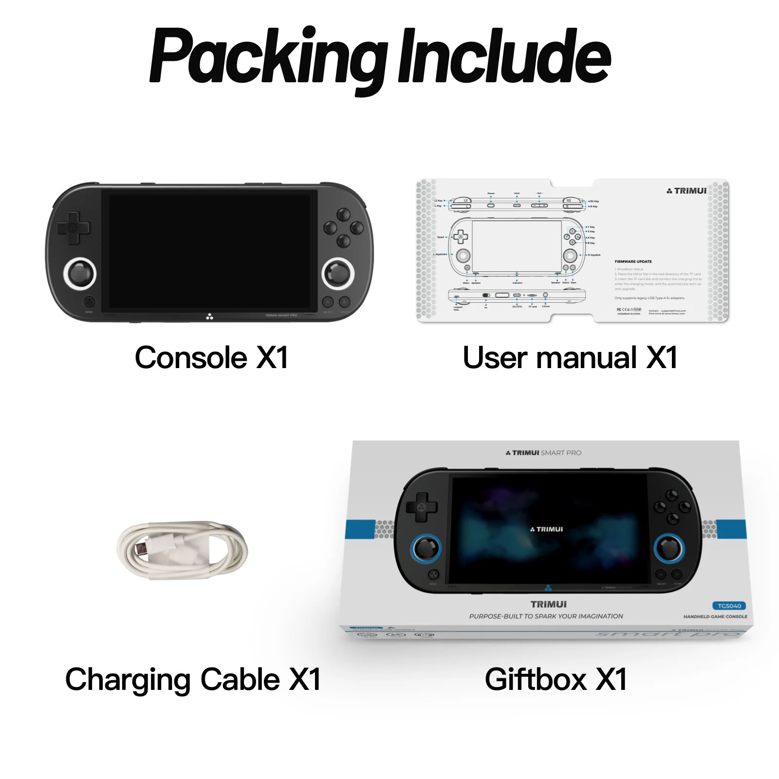 Smart Pro Handheld Game Console with 4.96” IPS Screen and RGB Lighting