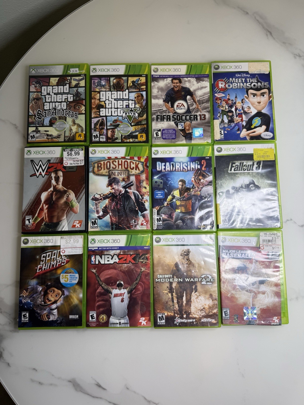 Microsoft Xbox 360 E Console Bundle Lot 4GB Model 1538 Tested & Working 22 Games