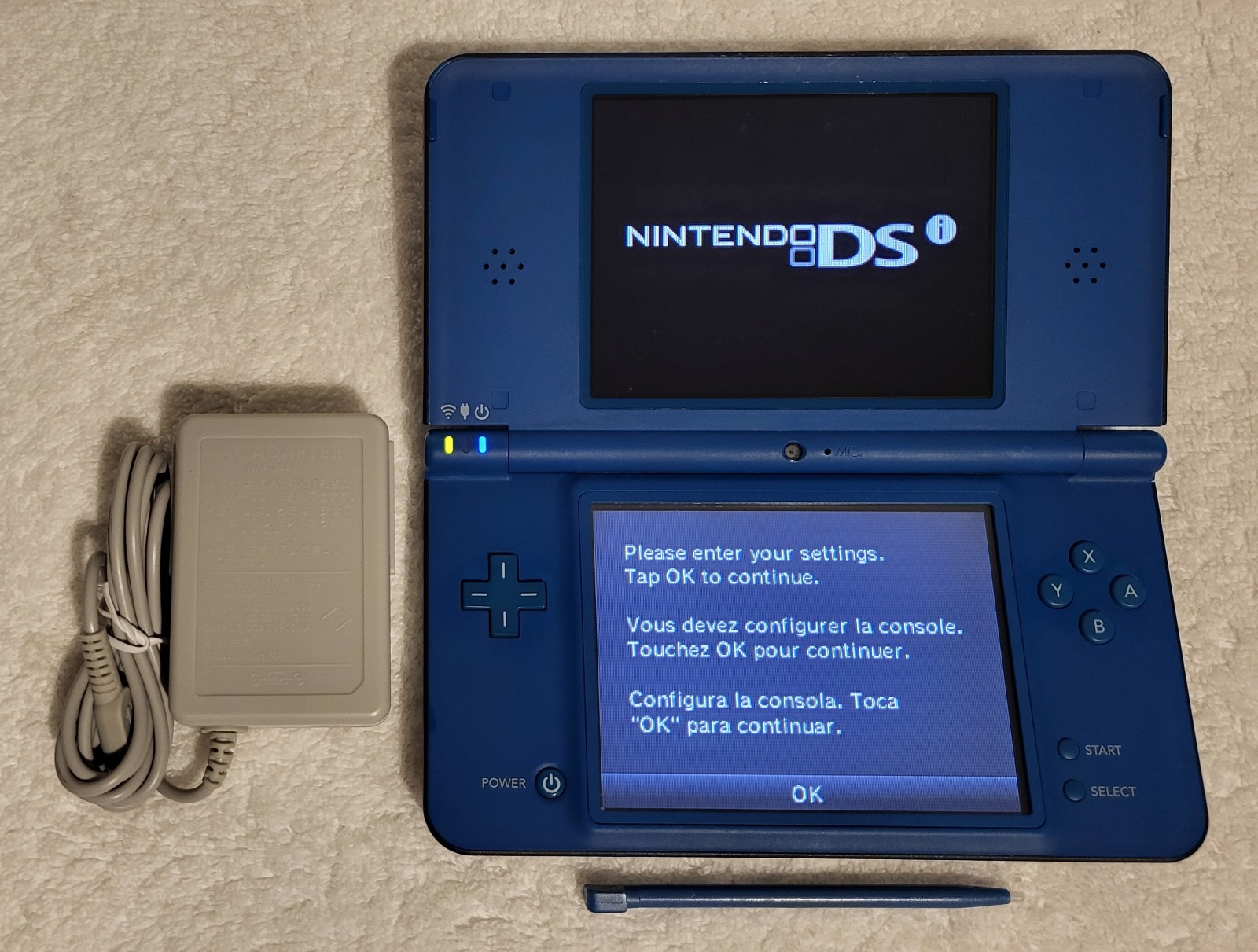 Nintendo DSi XL Blue Console w/ Charger & Stylus, Cleaned, Tested