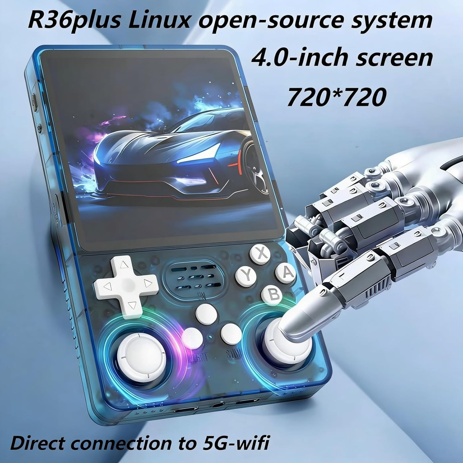 R36Plus Handheld Game Console,Portable Retro Gaming Console 4.0″ IPS Screen ,64G