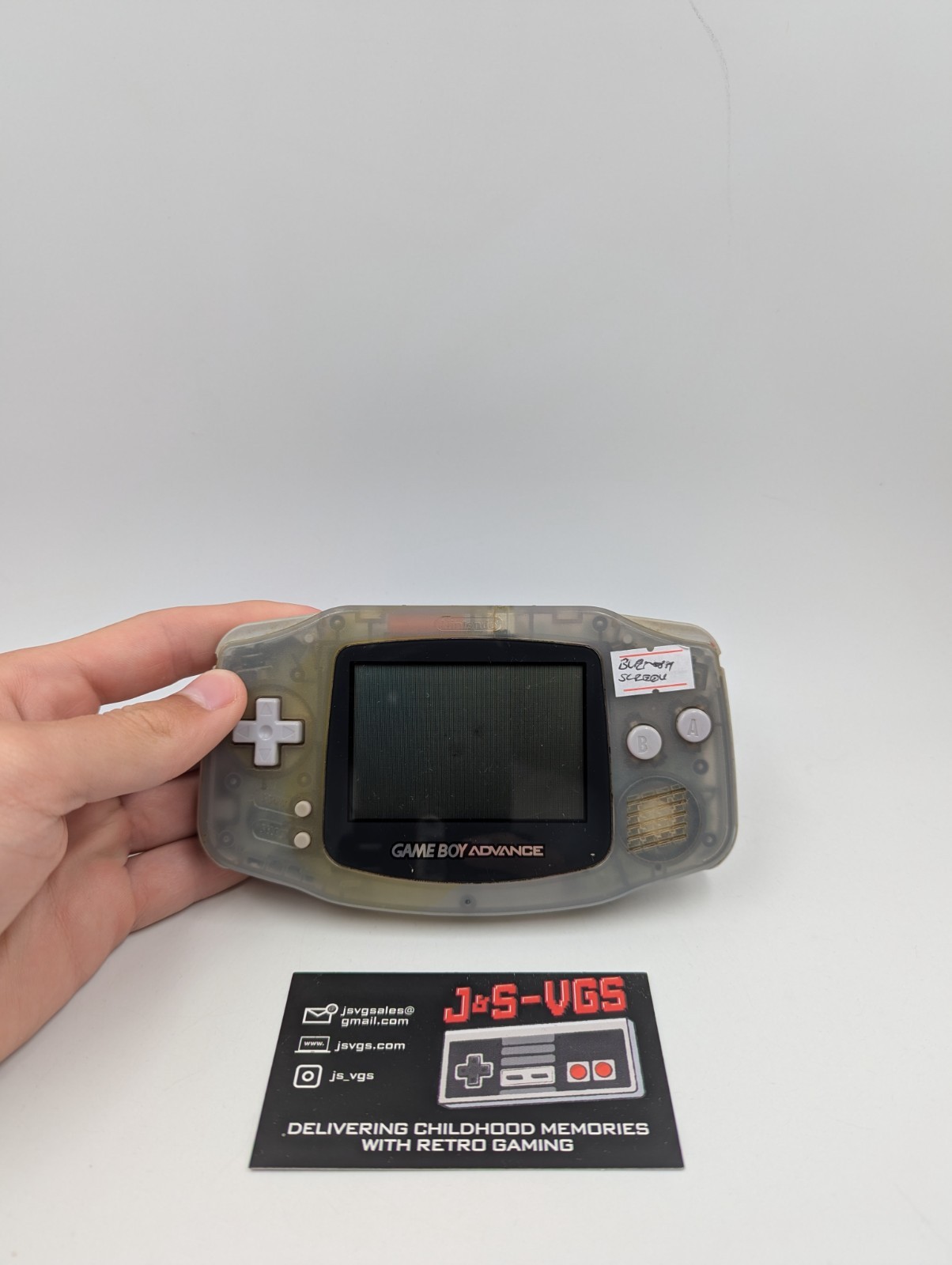 Nintendo Game Boy Advance AGB-001 Clear Console #645 Low Volume AS IS