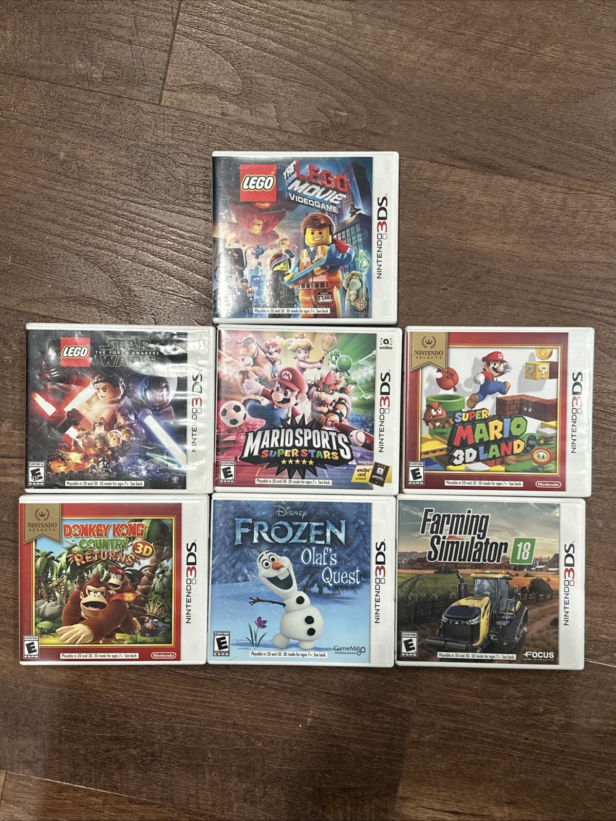 Nintendo “New” 2DS XL Handheld Console – White/Orange – Tested – Case & 7 Games
