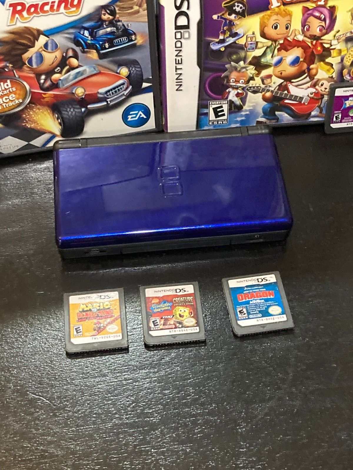 Nintendo DS Lite Handheld System – Cobalt/Black with 5 ds games