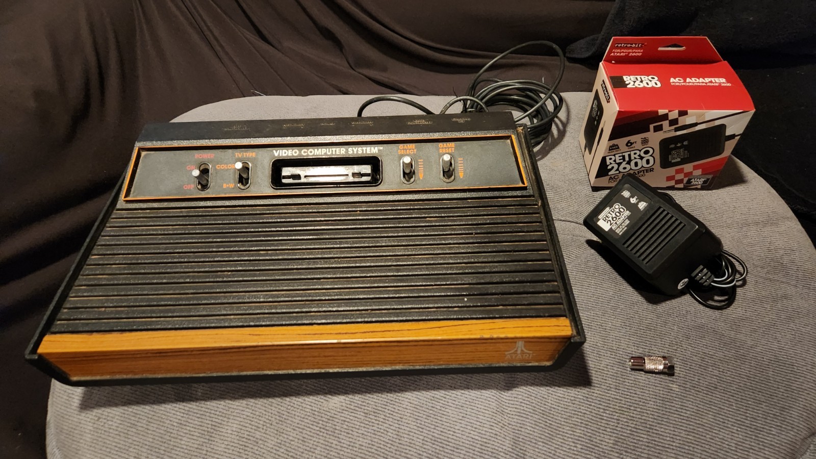 ATARI 2600 CX-2600A CONSOLE w/New Power Supply & RF Adapter TESTED