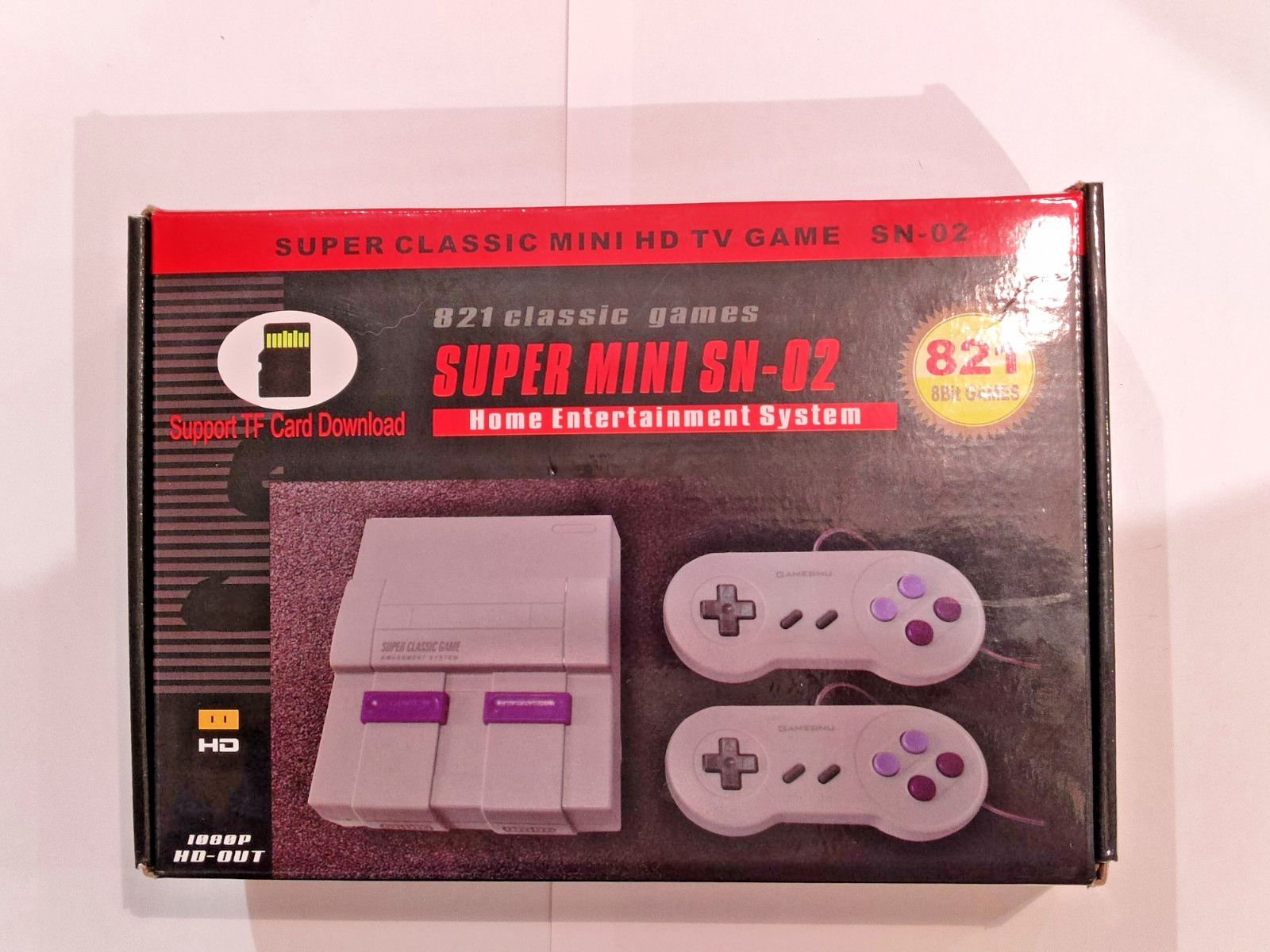 Super Mini SN-02 Retro Game Console – 821 Built-in 8-Bit Games – HDMI HD Output