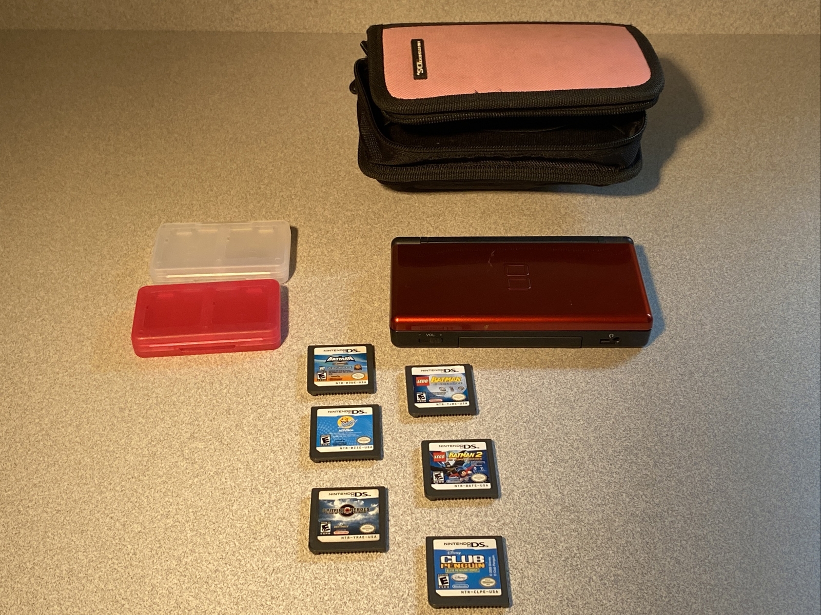 Crimson Nintendo DS Lite, OEM 6 Games