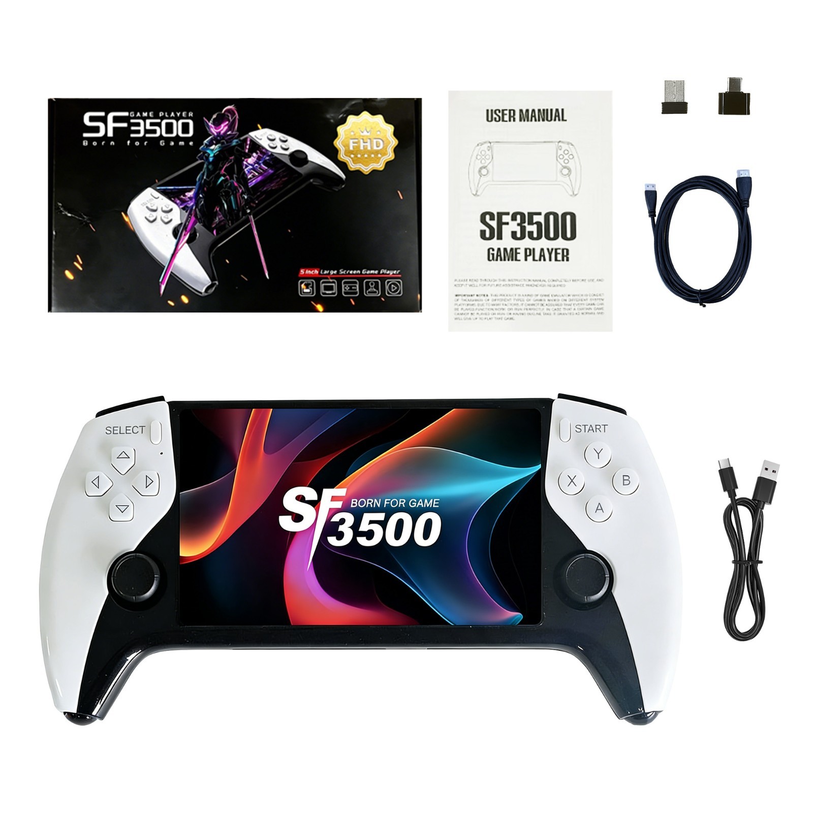 2026 New Updrade Pro Retro Handheld Game Console, 5.0” IPS Screen 20000 Games