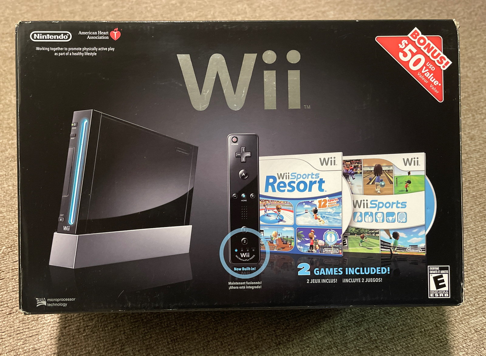NEW Nintendo Wii w/ Wii Sports + Wii Sports Resort Black Console System Black