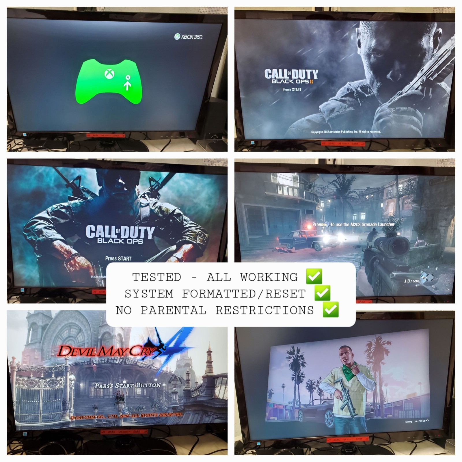 Microsoft Xbox 360 S Slim (Model 1439) 250GB w Accessories & 7🔥 Games TESTED✅️