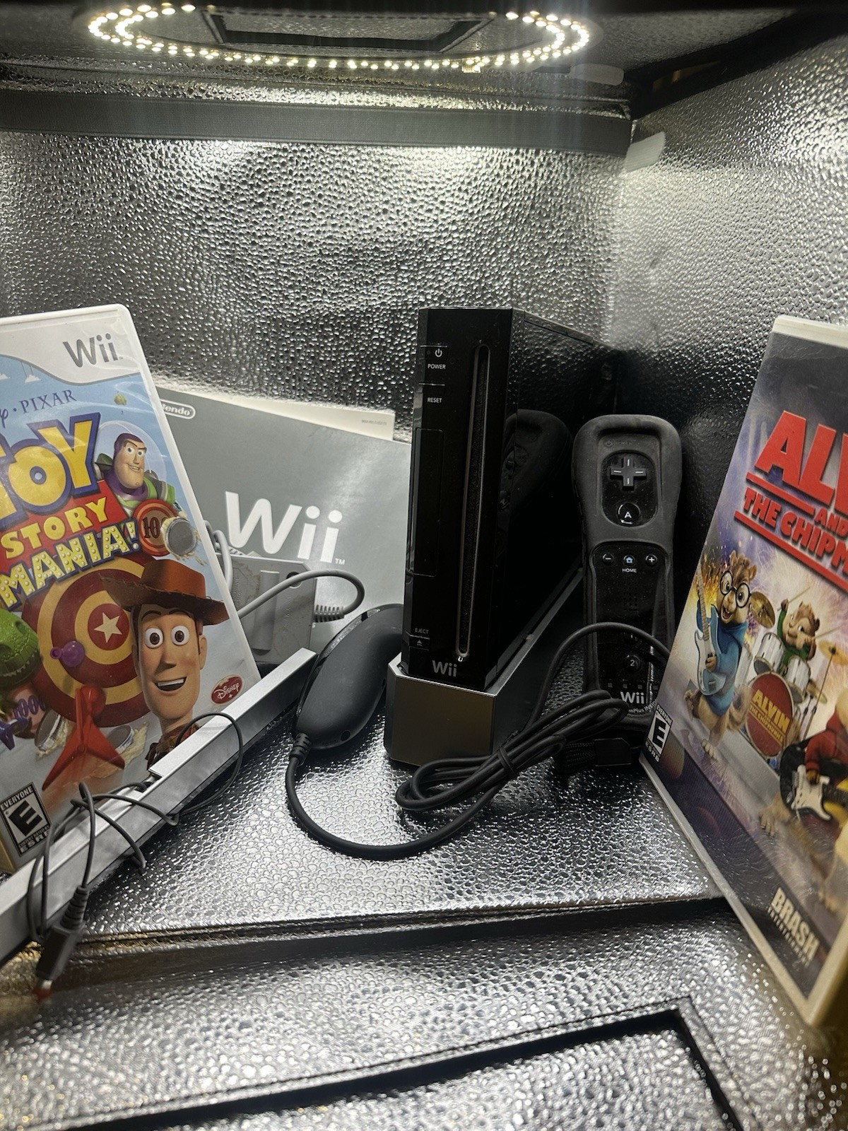 Nintendo Wii Console Black Bundle with 2 Games Tested Working