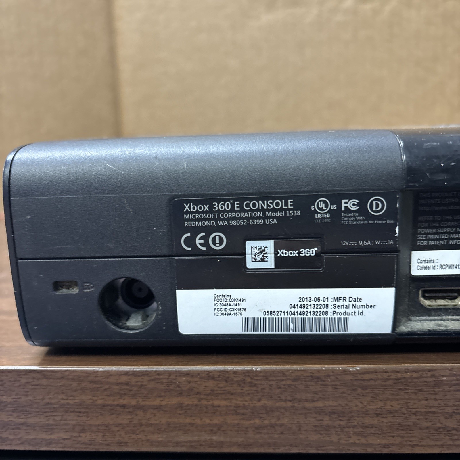 Microsoft Xbox 360 E Console 2013 Model Black Slim Untested As Is No Cords
