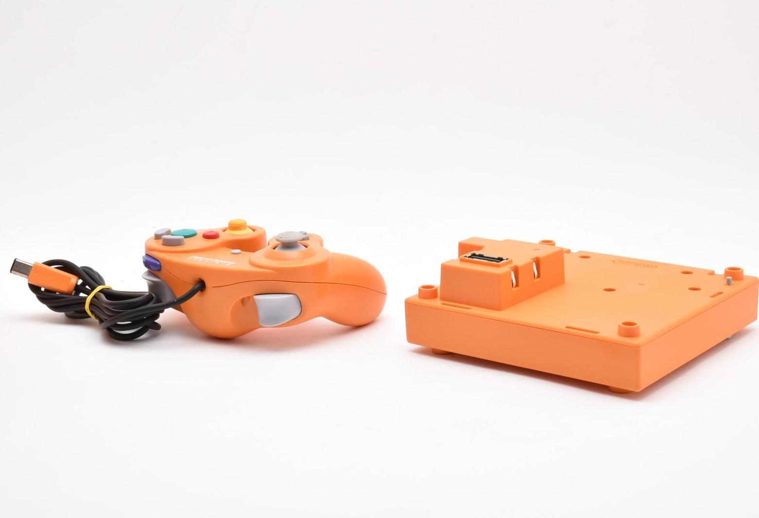 Nintendo GameCube Console Controller Gameboy Player Orange Set Tested Good Japan