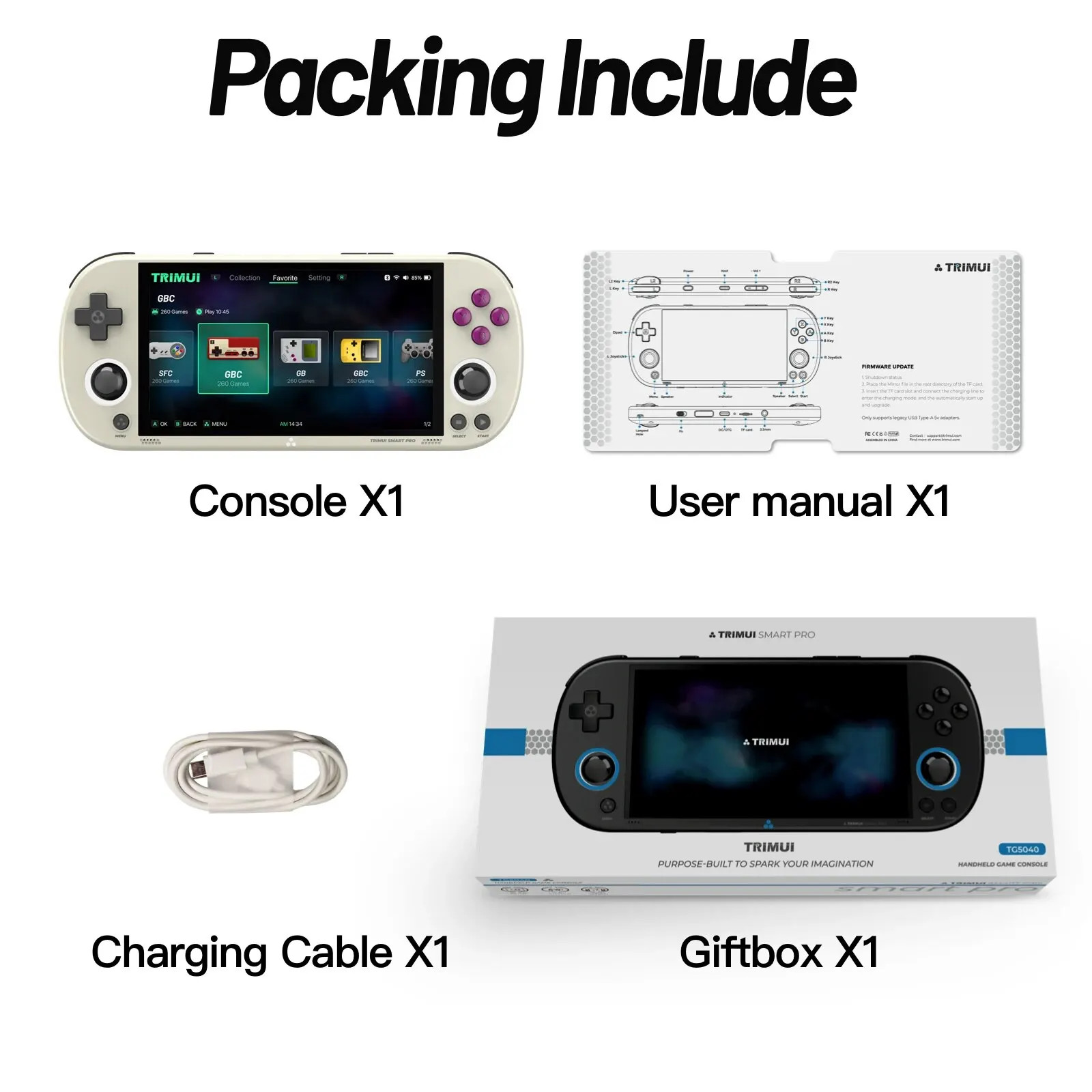 Smart Pro Handheld Game Console with 4.96” IPS Screen and RGB Lighting