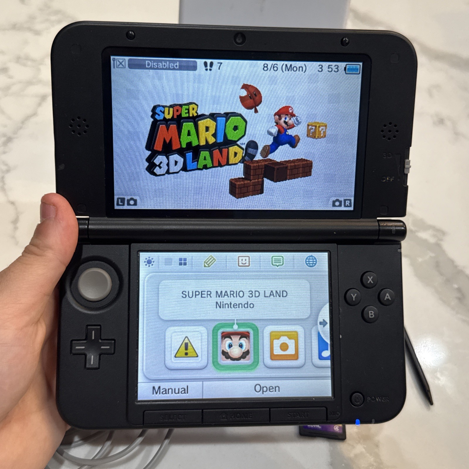 Nintendo 3DS XL Handheld System Console – Blue – Tested + Charger & Mario!