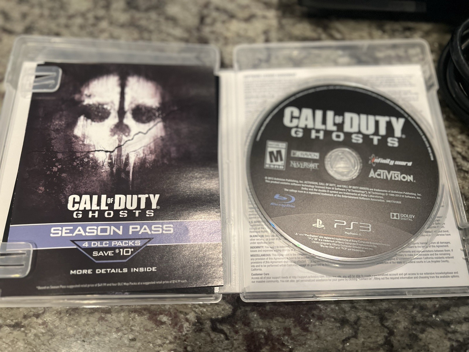 PS3 Slim CECH-2001A Console Bundle 120 GB Call Of Duty Ghosts