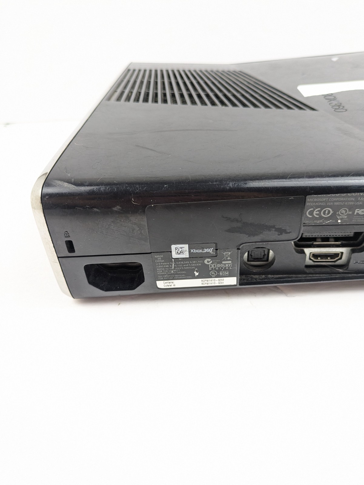 Microsoft Xbox 360 Slim No Hard Drive Glossy Black Model 1439 8