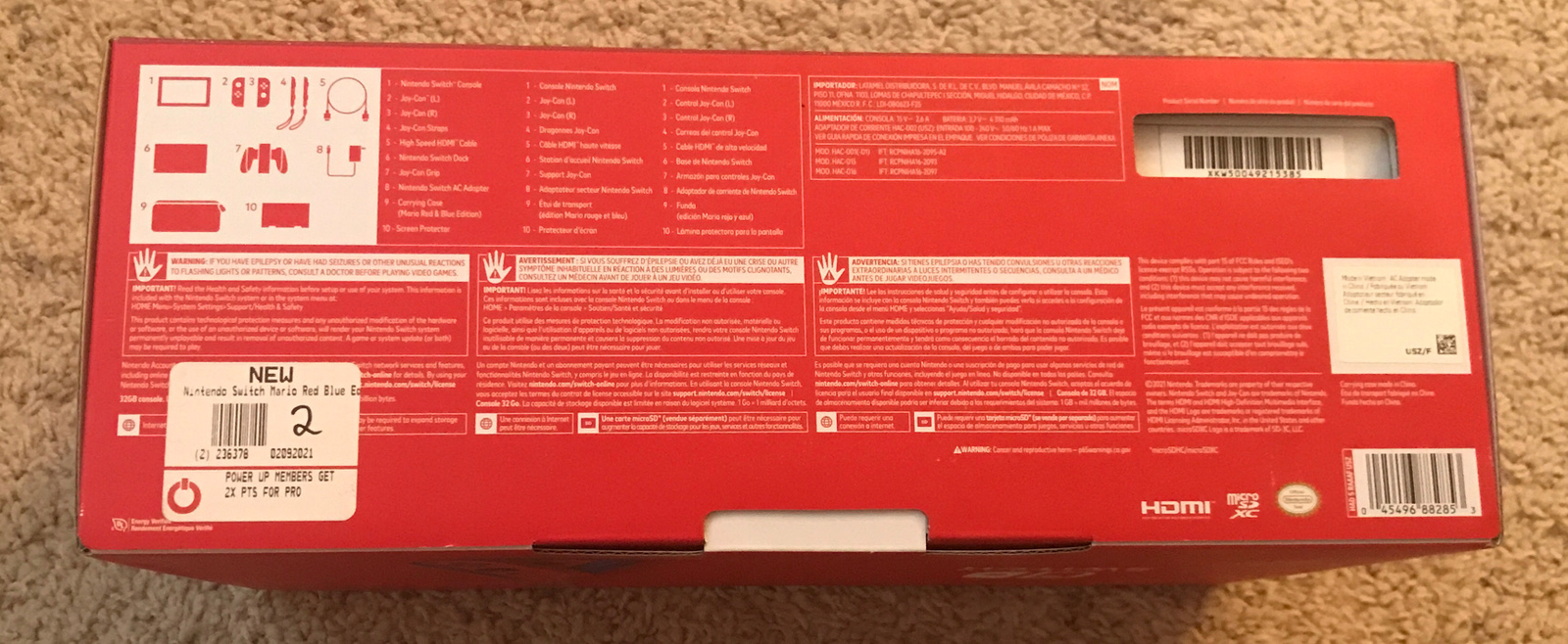 New Nintendo Switch Console – Mario Red & Blue Edition – Game/Controller Bundle