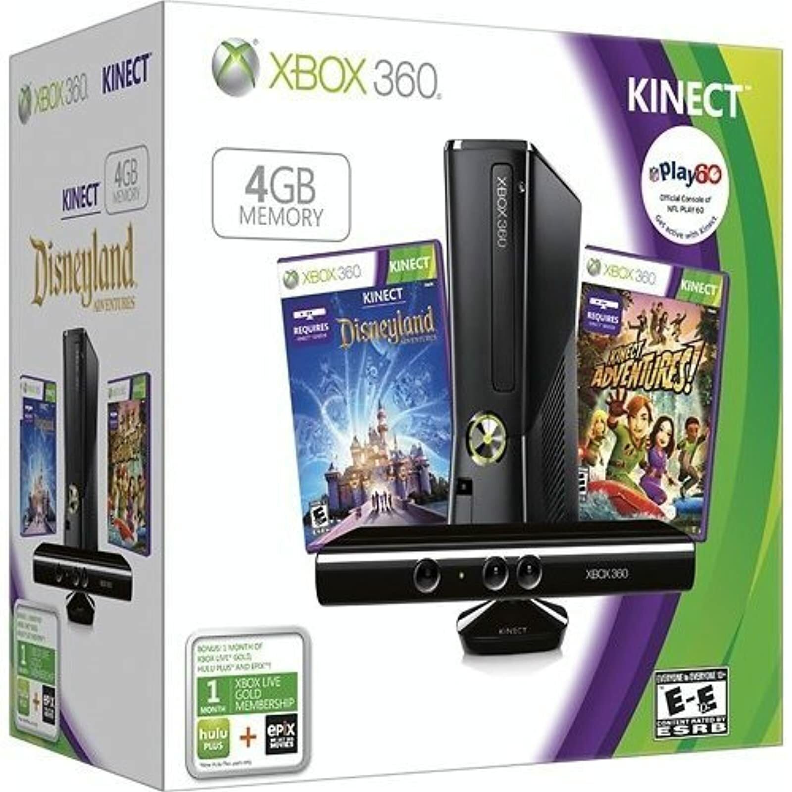 Xbox 360 4GB Console With Kinect Holiday Value Very Good 8Z