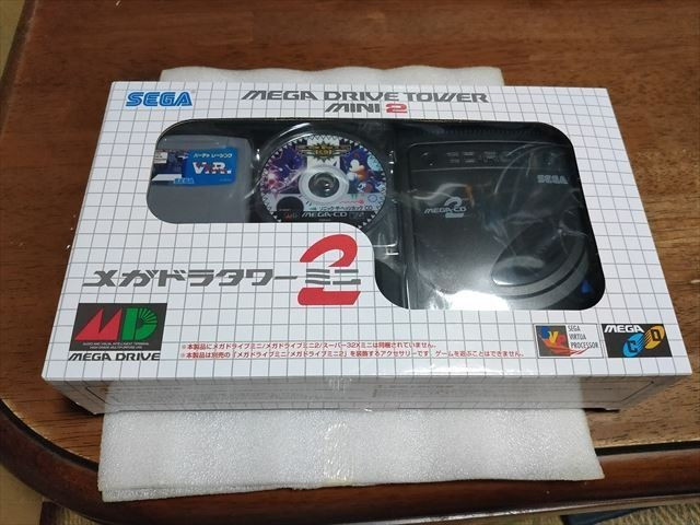 Sega Mega Dora Tower Mini 2 CD retro game Console Decoration Kit Black Toy Gifts