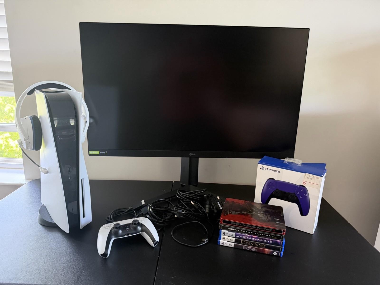 PS5 Disc Version Console with Headset and 32 Inch Gaming Monitor Bundle