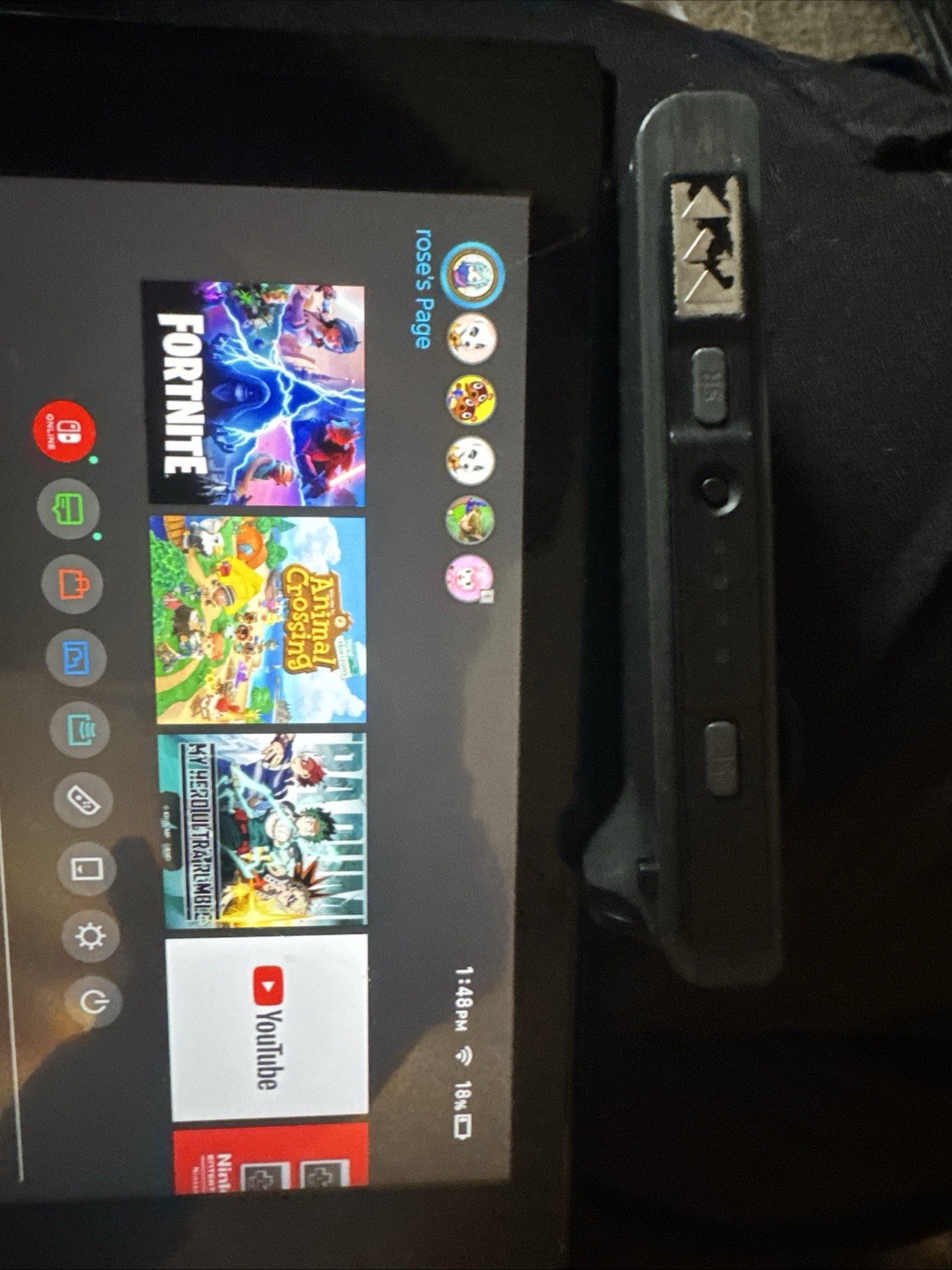 Nintendo Switch 32GB Handheld Console Gray Joy-Con With Charges’ Games No Deck