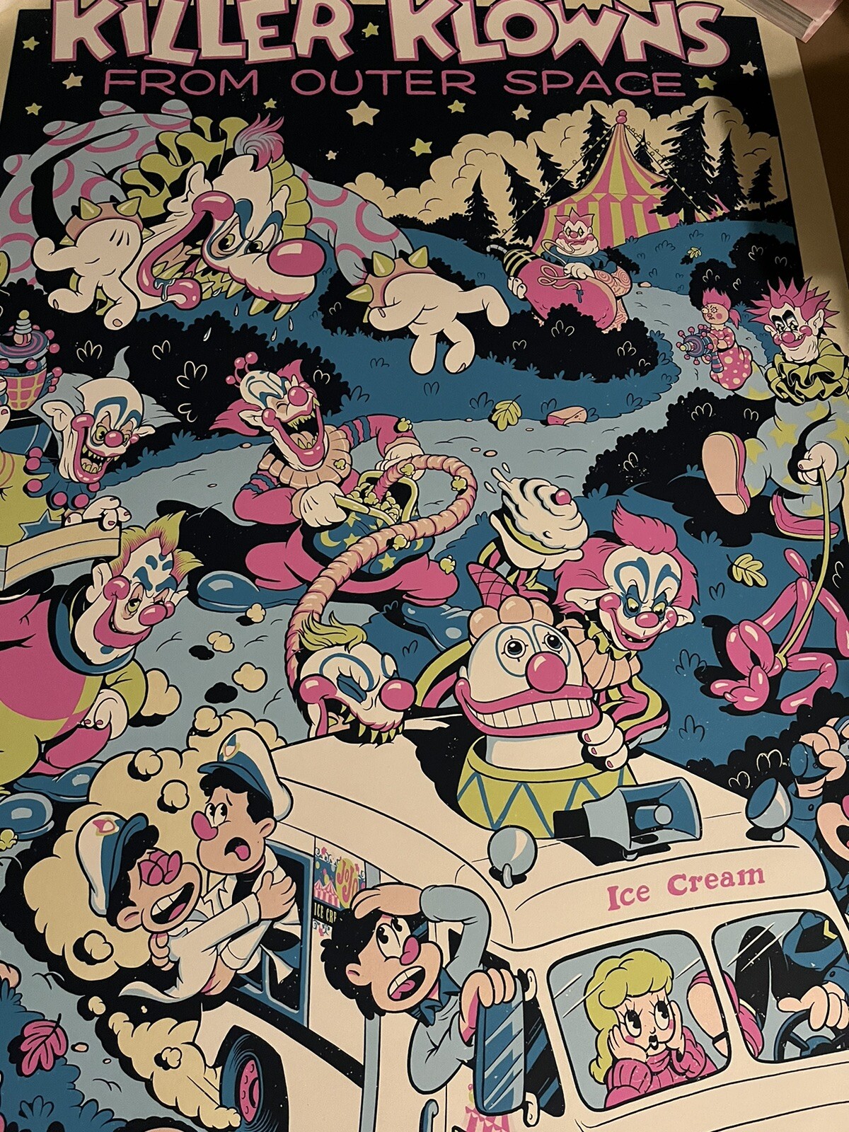 Killer Klowns from Outer Space Mondo Poster Lance Inkwell Film Cuphead Art Print