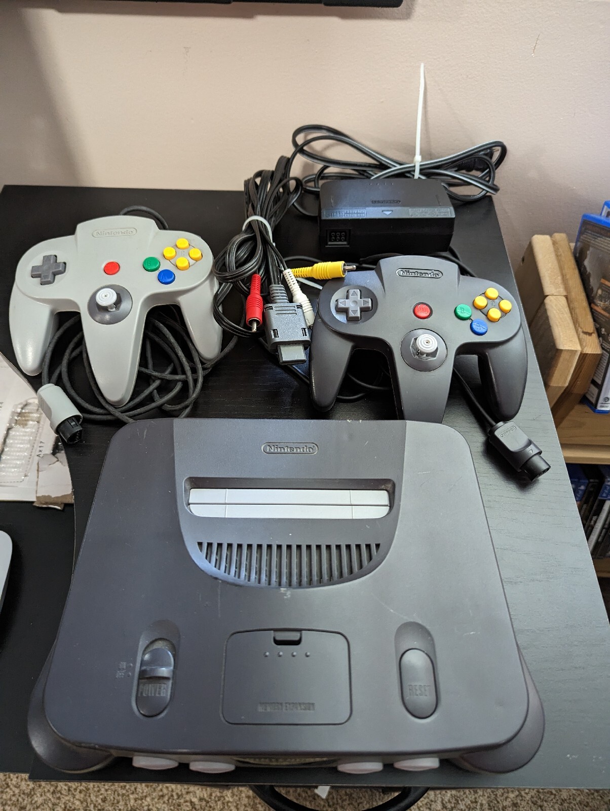 Nintendo 64 N64 Console 1 Black and 1 Gray Controller N64 Memory Expansion Pack