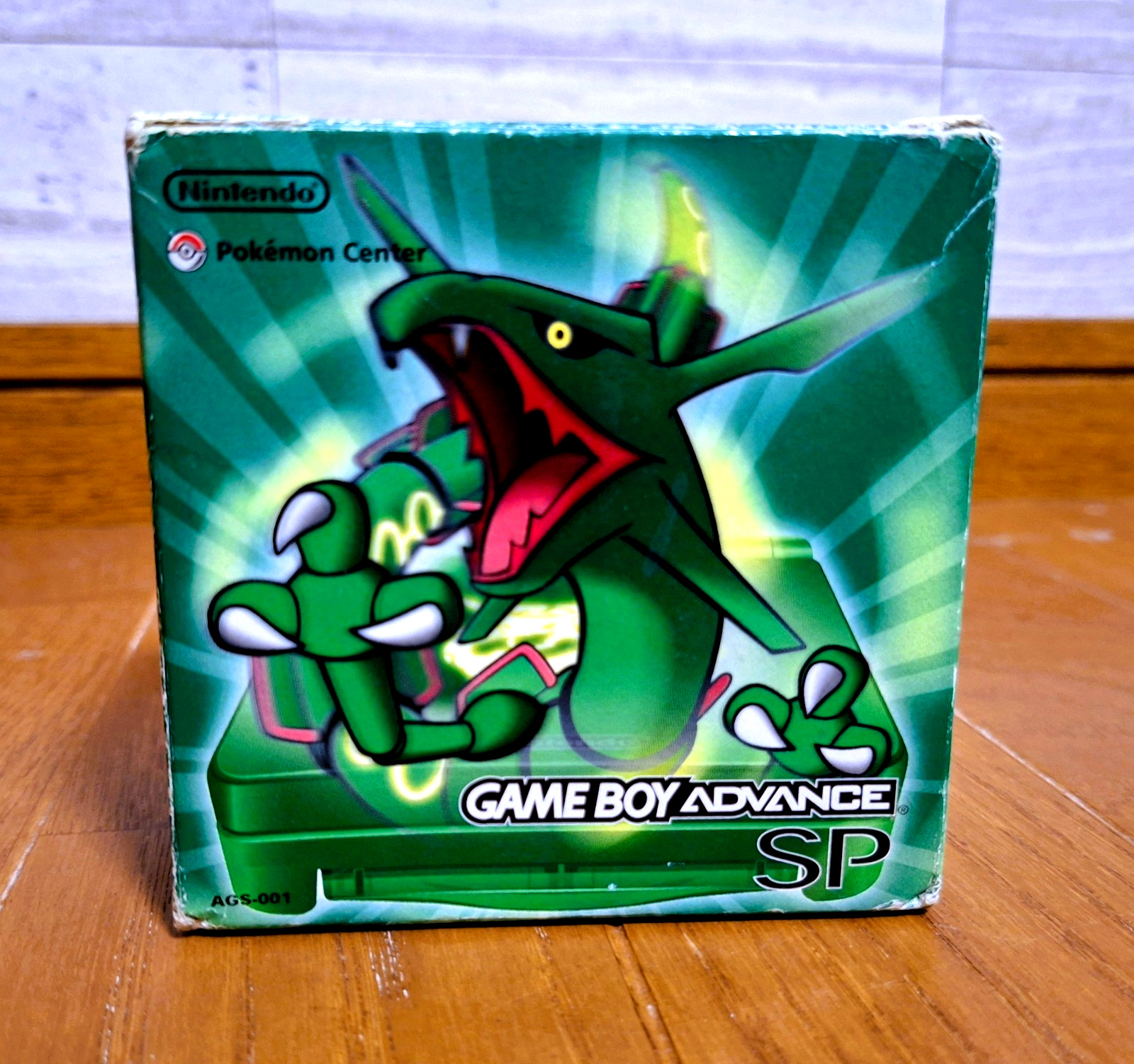 Gameboy Advance SP Rayquaza Pokemon Center GBA *COMPLETE /w Matching Serial no.*
