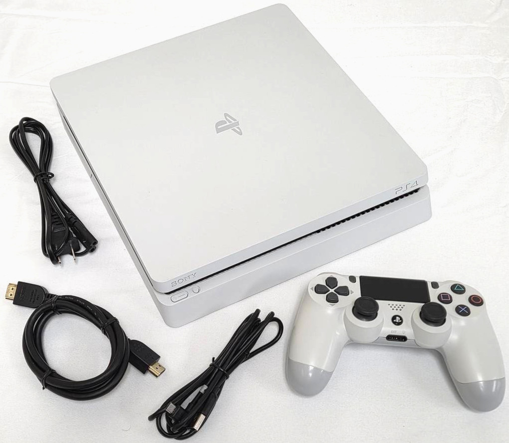 Sony PlayStation 4 PS4 SLIM 500GB WHITE Video Game Console + Controller Bundle