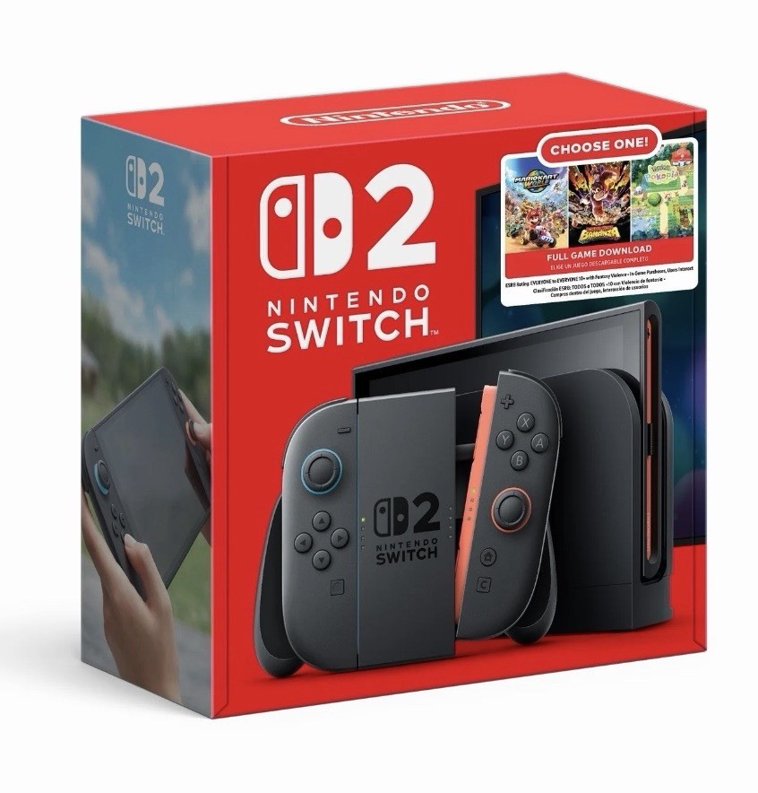 Nintendo Switch 2 Black Console 256GB 1080p HDMI Full Game Download Bundle