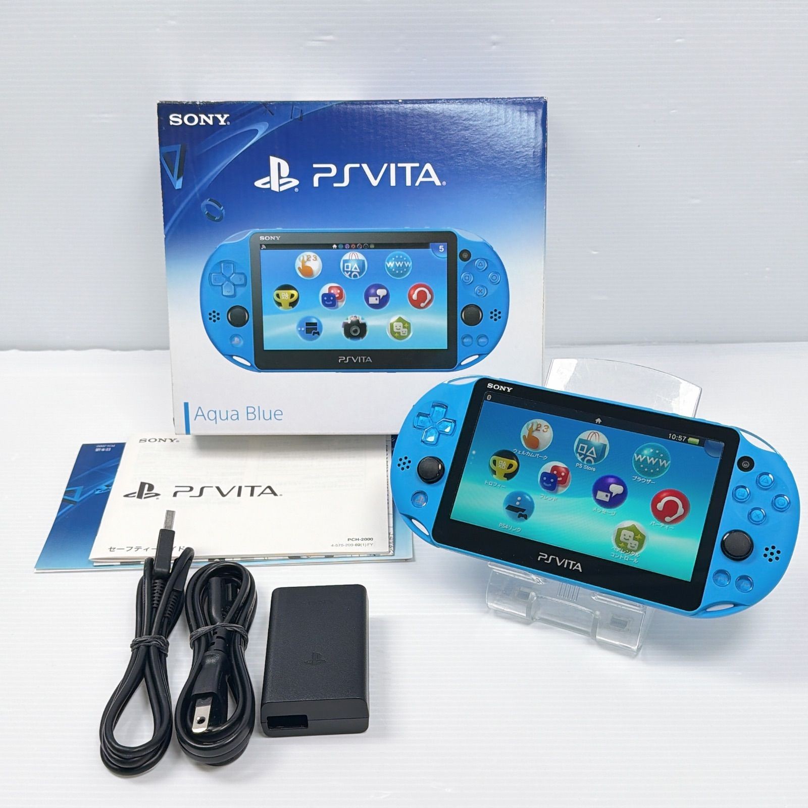 Excellent condition PSVITA PCH 2000 Aqua Blue PlayStation Vita FW3.74 Playable S