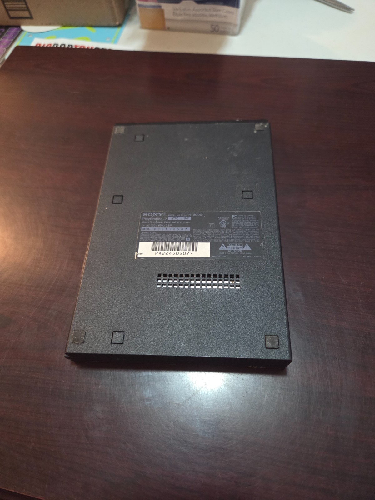 Sony Playstation 2 Slim Black system, Non Functional, AS IS, for parts or repair